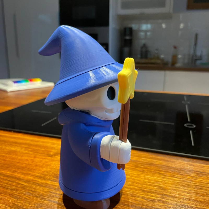 Monte Edilebilir İskelet Büyücü 3D Baskı Modeli - Renkli Mini Figür