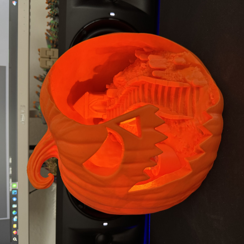 Balkabağı Mezarlık Sahnesi 3D Baskı Dekor - Cadılar Bayramı Balkabağı Mezarlık Sahnesi 3D Baskı Dekor - Cadılar Bayramı