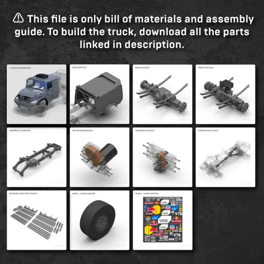 Kazmaz 4x4 RC Kamyon 3D Baskı Modeli - DIY Hobi Seti