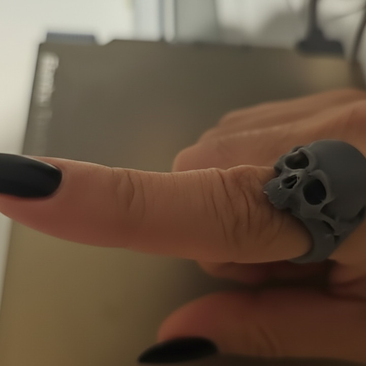 Özel Tasarım Kafatası Yüzük - 3D Baskılı Halloween Aksesuarı