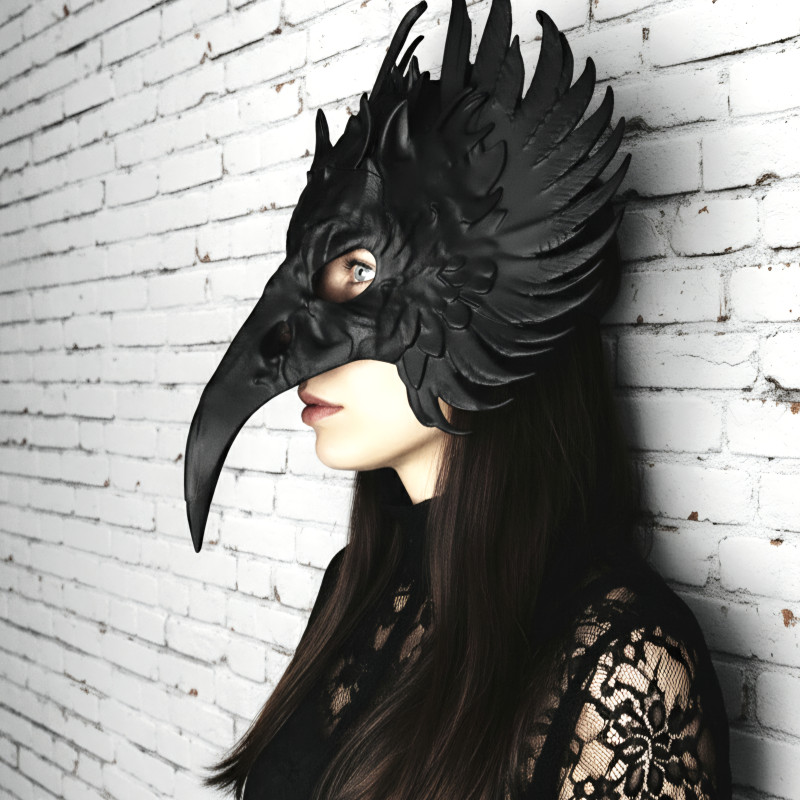 Gotik Kuzgun Maskesi - 3D Baskı Kostüm Aksesuarı