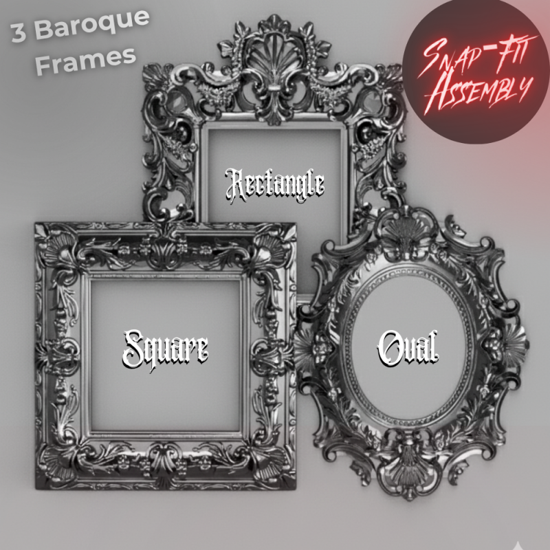 İskelet Barok Çerçeve Seti - Halloween Dekorasyon 3D Baskı