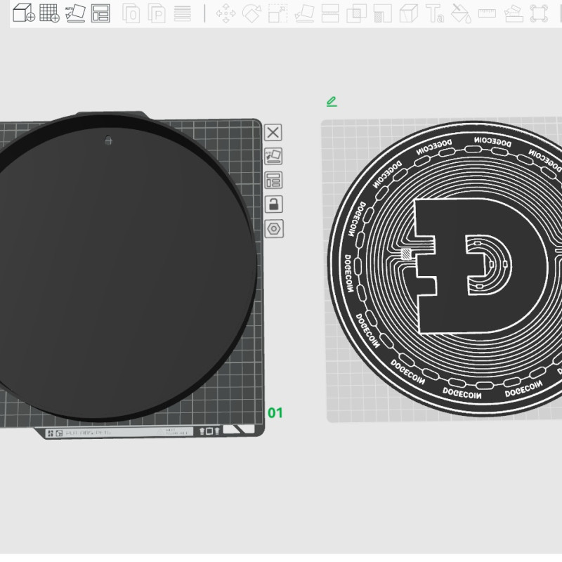 Dogecoin LED Işık Kutusu - 3D Baskı Kripto Aydınlatma