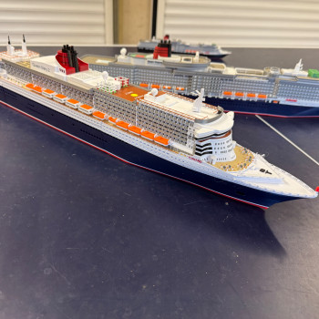 Cunard Queen Mary 2 1:500 Ölçekli Çok Renkli 3D Baskı Gemi Modeli