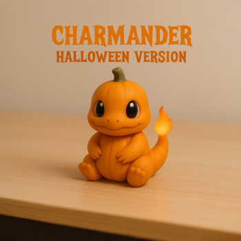 Charmander Halloween Balkabağı 3D Baskı Figür - Pokémon Koleksiyon