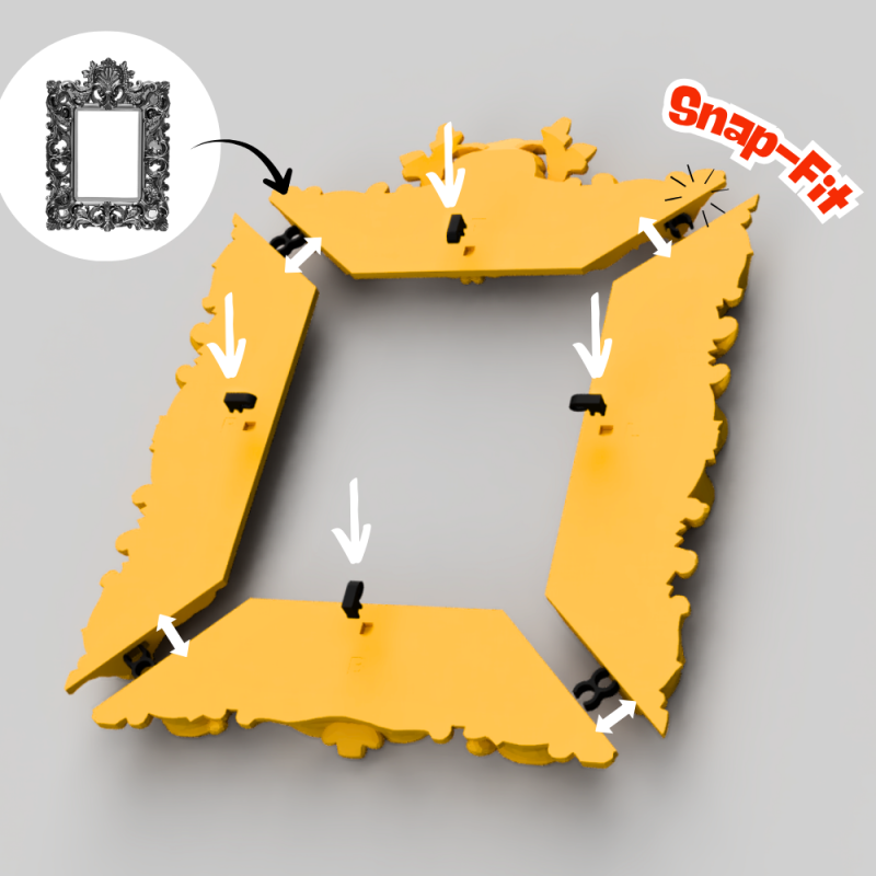 İskelet Barok Çerçeve Seti - Halloween Dekorasyon 3D Baskı