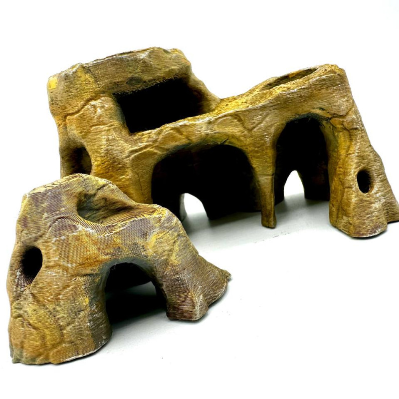 Çöl Sığınağı Besleyici Teraryum Mağarası - 3D Baskı Evcil Hayvan Aksesuarı