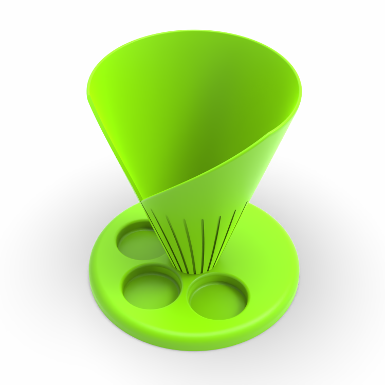 3D Baskı Patates Kızartması ve Ketçap Uzay Tasarımı Bardak