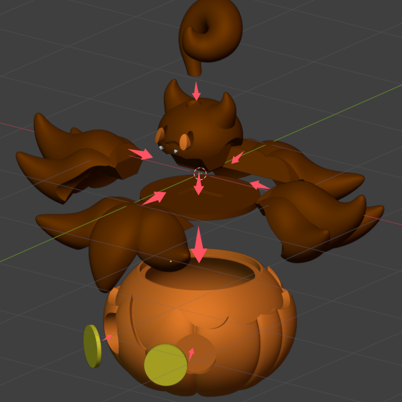 Halloween Pumpkaboo Şeker Kavanozu - 3D Baskılı Pokémon Dekor