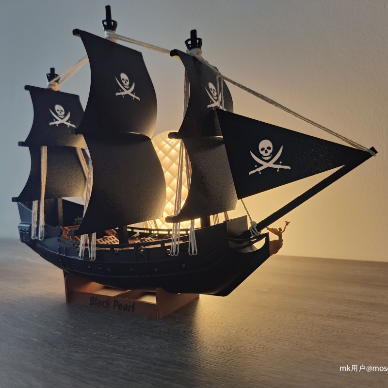 Korsanlar Karayip Siyah İnci 3D Baskı Gemi Modeli - Koleksiyon Parçası