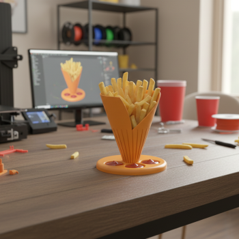 3D Baskı Patates Kızartması ve Ketçap Uzay Tasarımı Bardak 3D Baskı Patates Kızartması ve Ketçap Uzay Tasarımı Bardak