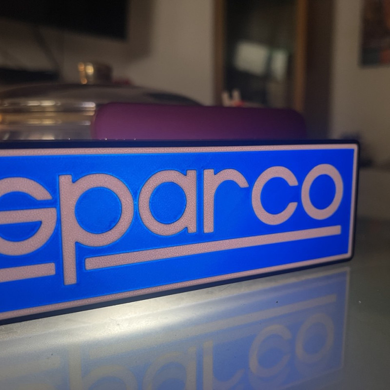 SPARCO Işıklı Dekoratif Tabela - 3D Baskı LED Aydınlatmalı
