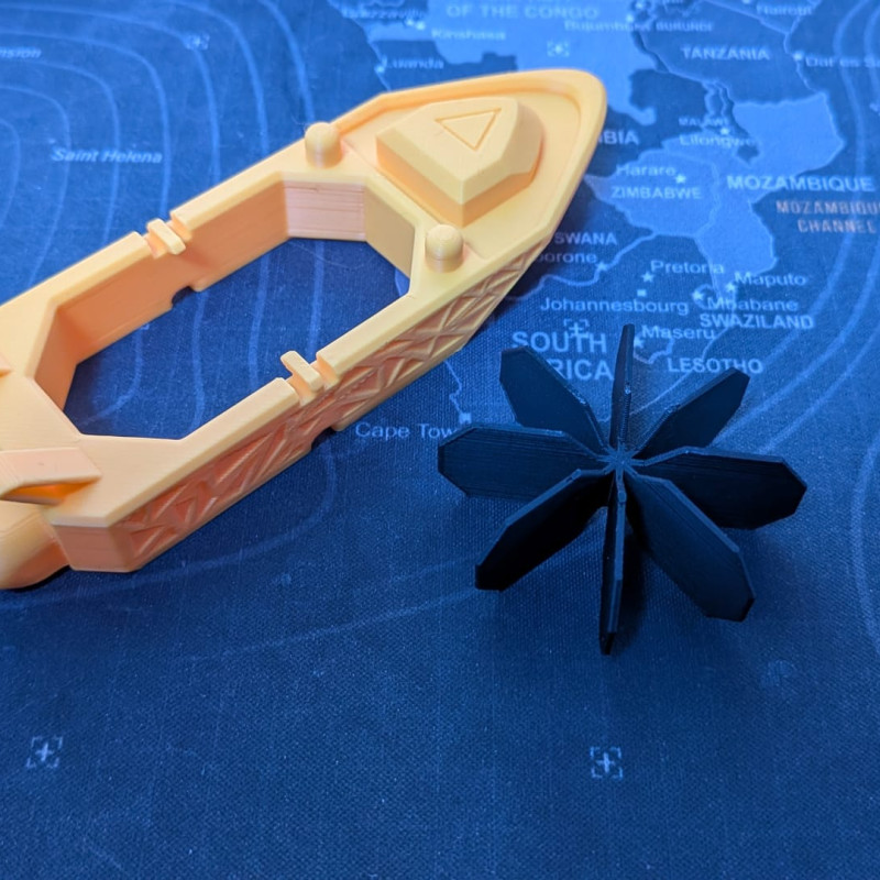 Lastik Motorlu Yarış Teknesi - 3D Baskı Eğlenceli Oyuncak