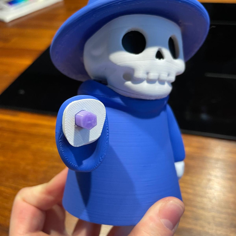 Monte Edilebilir İskelet Büyücü 3D Baskı Modeli - Renkli Mini Figür