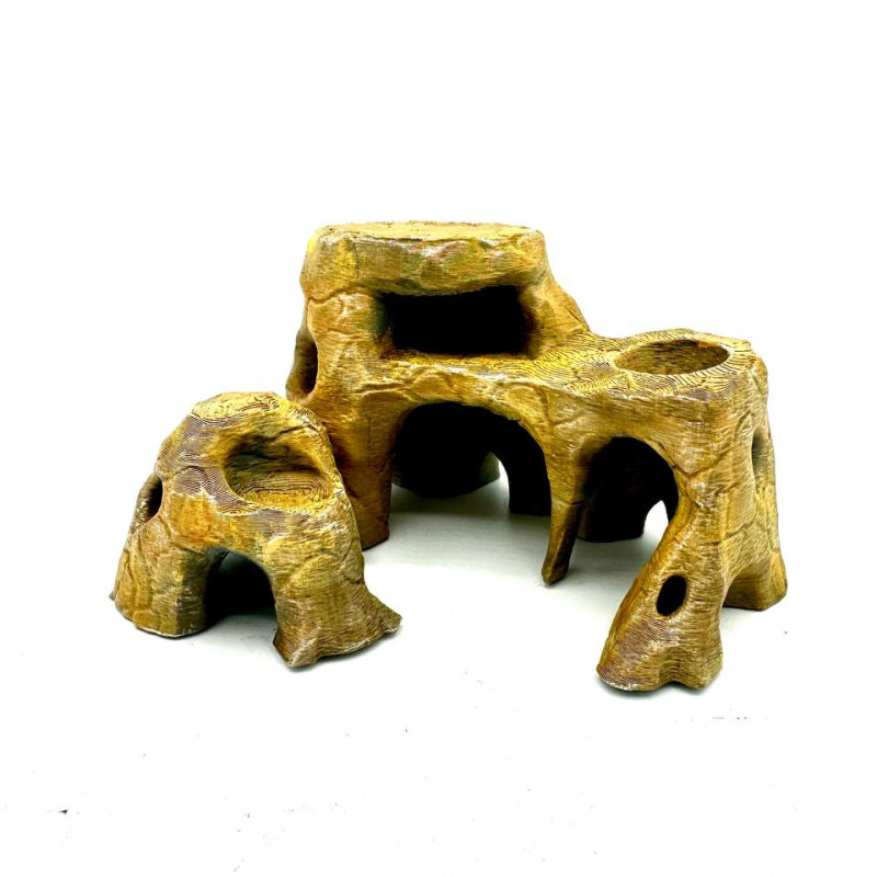 Çöl Sığınağı Besleyici Teraryum Mağarası - 3D Baskı Evcil Hayvan Aksesuarı