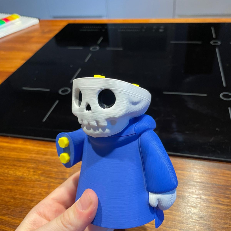 Monte Edilebilir İskelet Büyücü 3D Baskı Modeli - Renkli Mini Figür