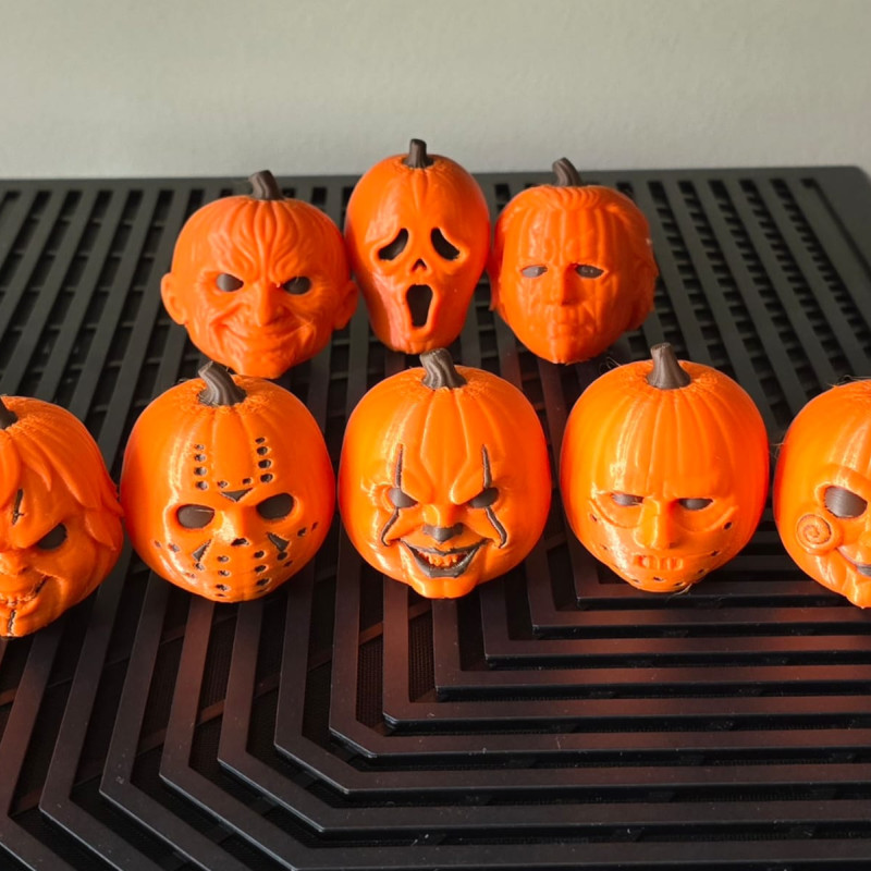 Korku Temalı 3D Baskı Cadılar Bayramı Balkabağı Seti - Ünlü Kötü Karakterler