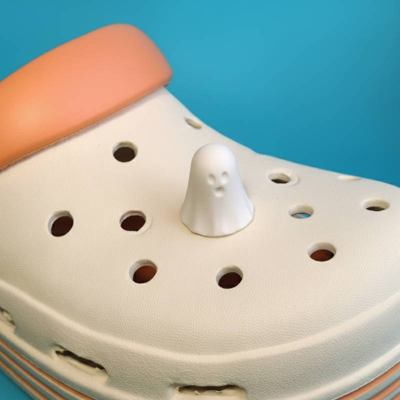 Sevimli Hayalet Croc Jibbitz - 3D Baskılı Ayakkabı Aksesuarı
