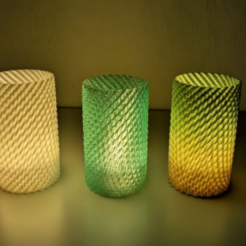 3D Baskılı Vazo Modu Tealight Abajur - Dekoratif Mum Işığı