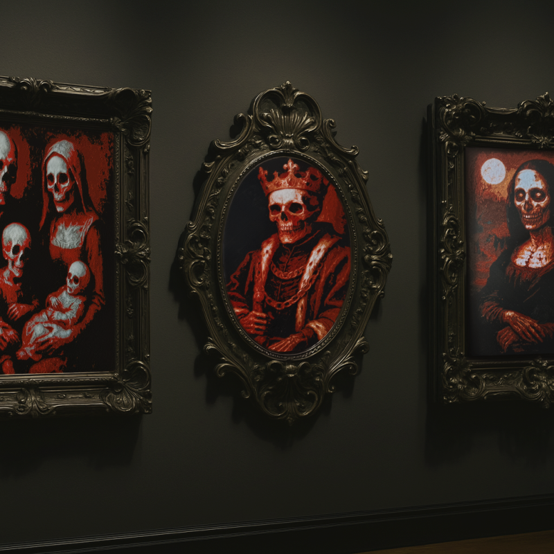 İskelet Barok Çerçeve Seti - Halloween Dekorasyon 3D Baskı