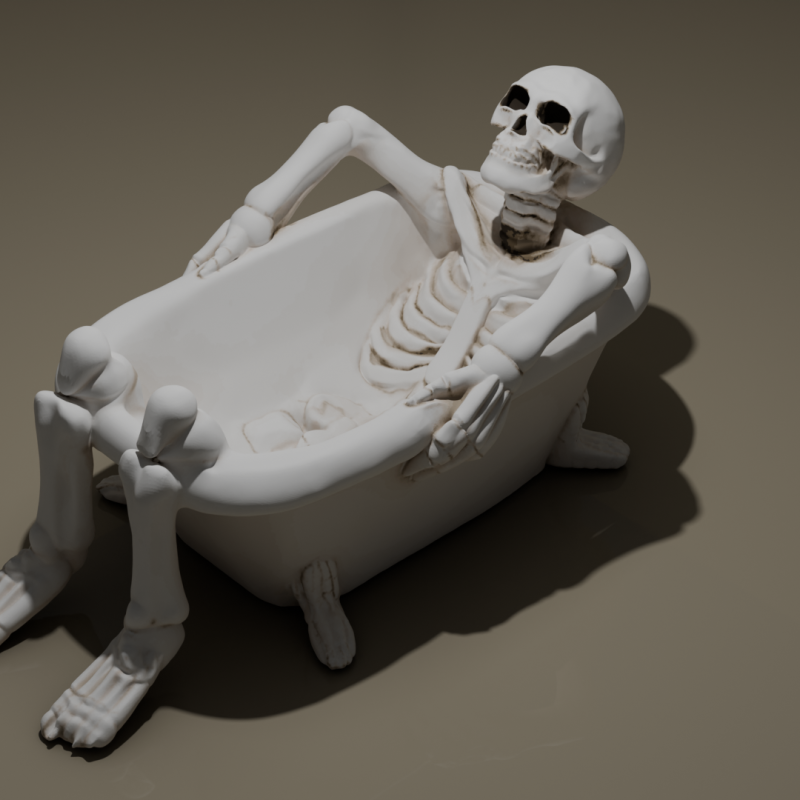 İskelet Banyo Zamanı 3D Baskı Dekorasyon - Cadılar Bayramı Süsü İskelet Banyo Zamanı 3D Baskı Dekorasyon - Cadılar Bayramı Süsü