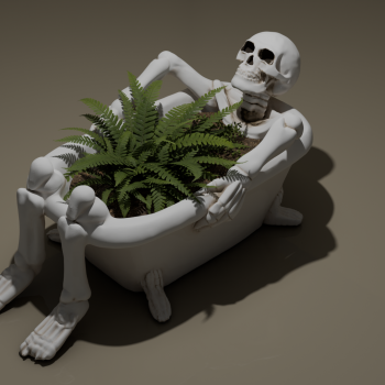 İskelet Banyo Zamanı 3D Baskı Dekorasyon - Cadılar Bayramı Süsü