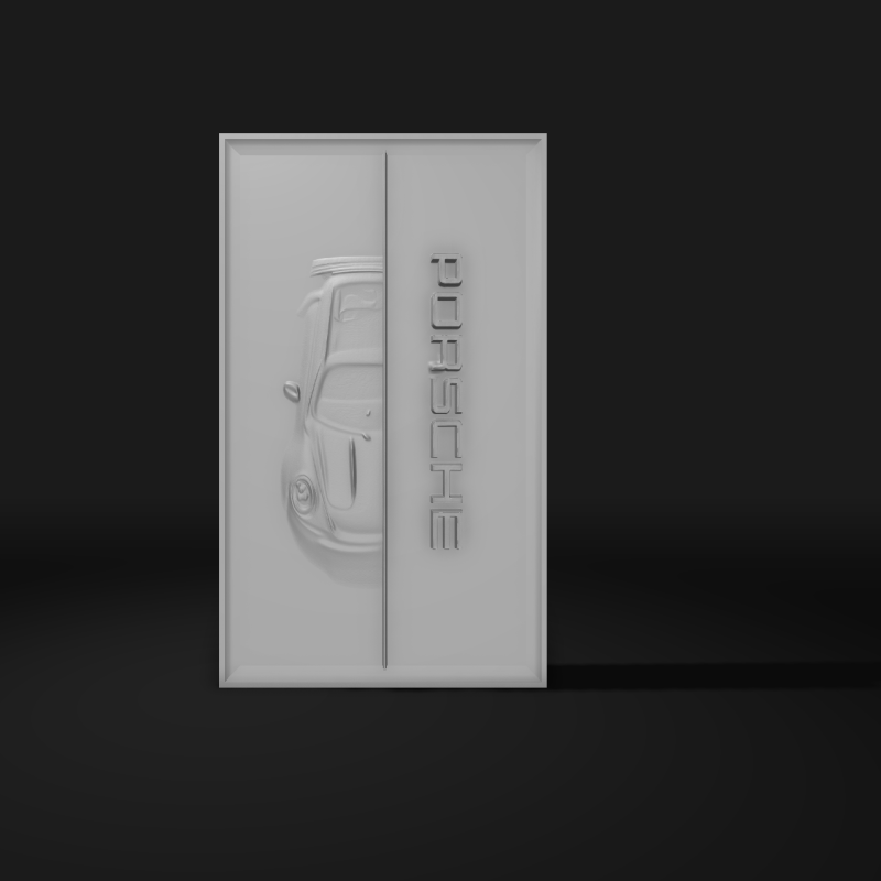 Porsche 911 Rölyef Duvar Dekoru - 3D Baskılı Otomobil Sanatı