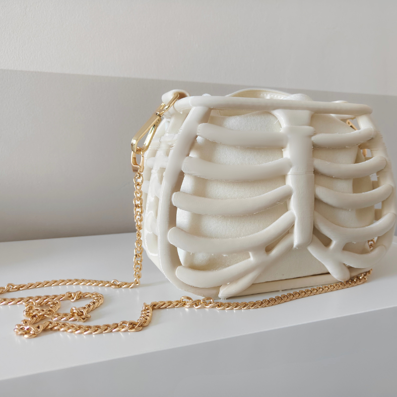 Karanlıkta Parlayan Anatomik Kaburga Çantası - 3D Baskı El Çantası
