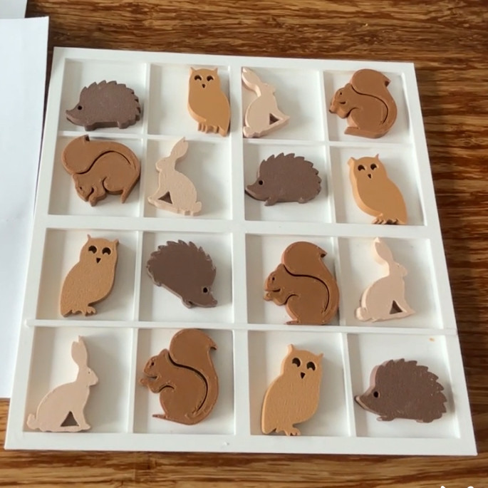 Eğitici Orman Hayvanları Sudoku 3D Baskı Matematik Oyunu