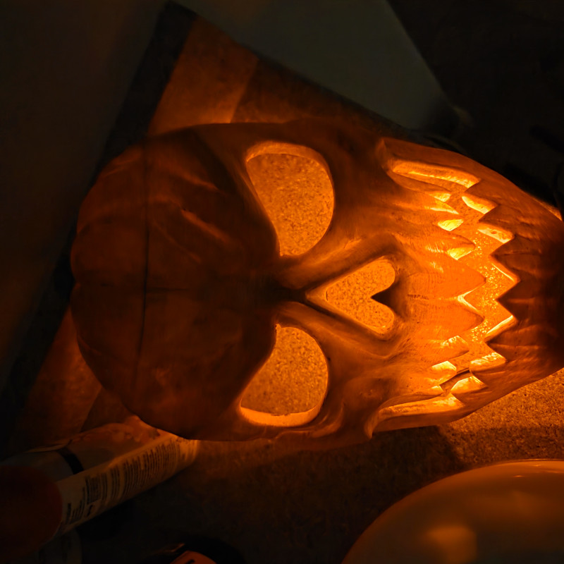 Korkunç Balkabağı Kafatası Maske - Cadılar Bayramı Aksesuarı