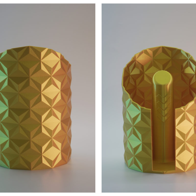 Geometrik Kağıt Havlu Tutucu - Minimalist 3D Baskı Mutfak Aksesuarı