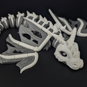 Eski Kemik Ejderha - Hareketli Oyuncak Figür - 3D Baskı Koleksiyon