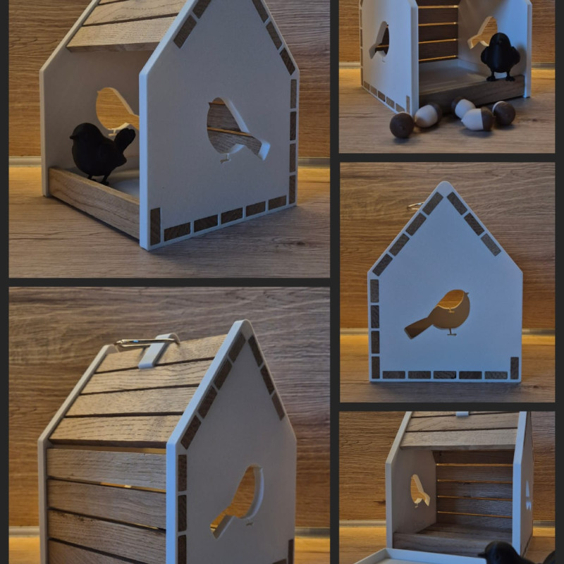 Ahşap Bloklu 3D Baskı Kuş Evi - Pratik ve Dekoratif