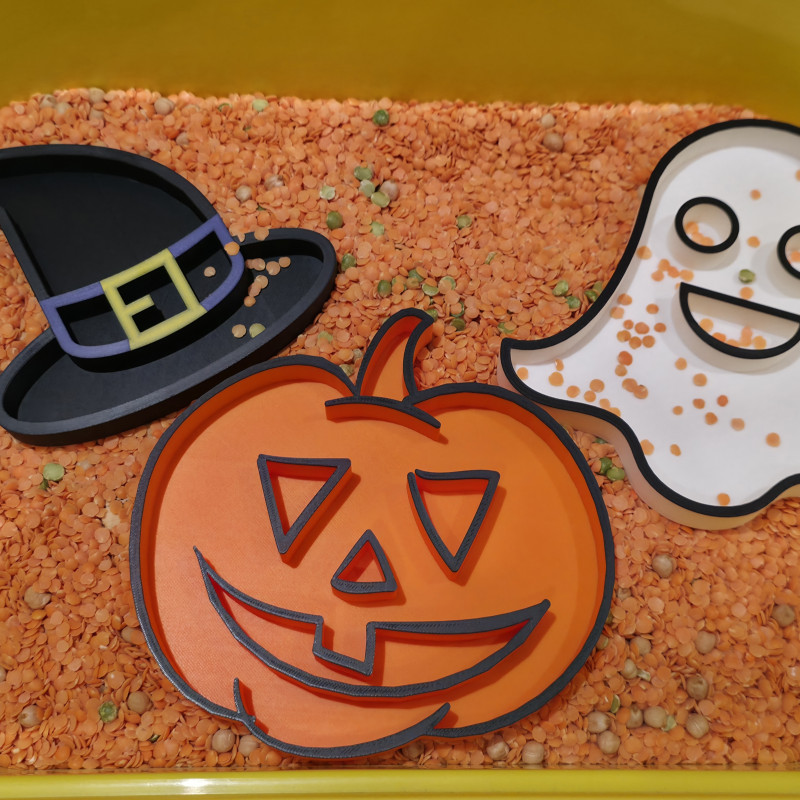 Cadılar Bayramı Duyusal Oyun Tepsisi - 3D Baskı Eğitici Oyuncak