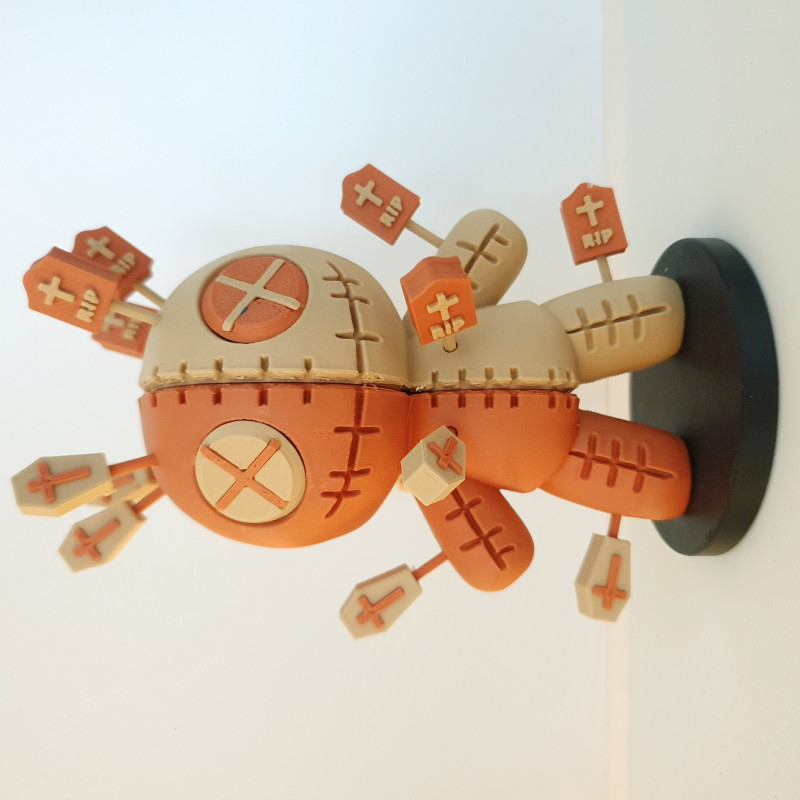 Voodoo Bebeği 3D Baskı Dekor - Renkli Tasarım