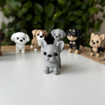 Fransız Bulldog Yavrusu 3D Baskılı Dekoratif Heykelcik