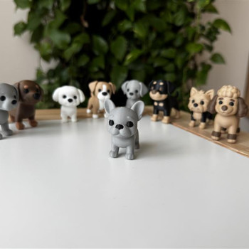 Fransız Bulldog Yavrusu 3D Baskılı Dekoratif Heykelcik