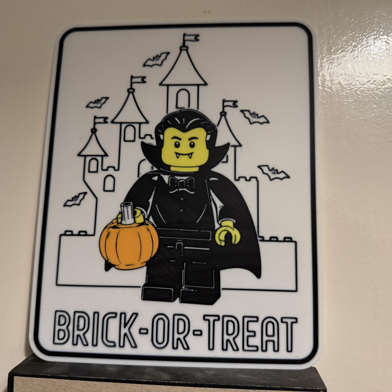 Cadılar Bayramı Vampir Tuğla Tabela - 3D Baskı Dekor