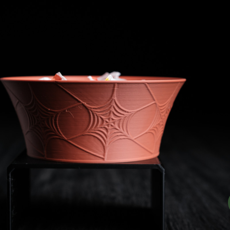 Minimalist Örümcek Ağı Desenli Cadılar Bayramı Şeker Kasesi - 3D Baskı