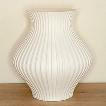 Sızdırmaz Çizgili Çakıl Vazo - 3D Baskı Su Şişeli