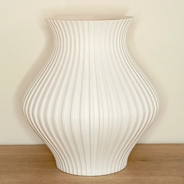 Sızdırmaz Çizgili Çakıl Vazo - 3D Baskı Su Şişeli