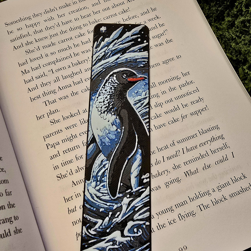 Penguen Kitap Ayracı - 3D Baskılı Tux & Tex Tasarımı