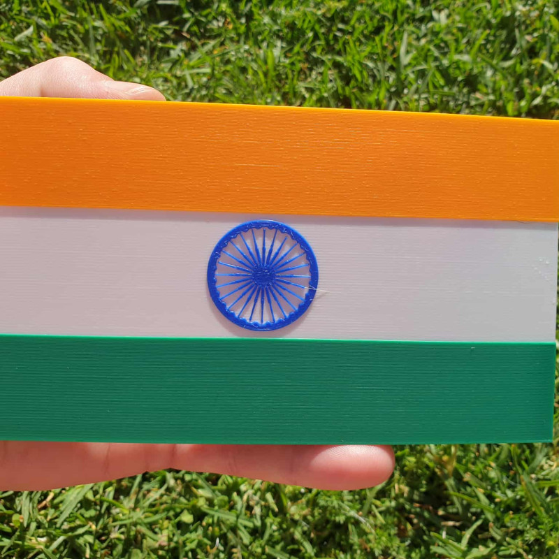 Hindistan Bayrağı 3D Baskılı Dekoratif Model - Eğitim ve Koleksiyon