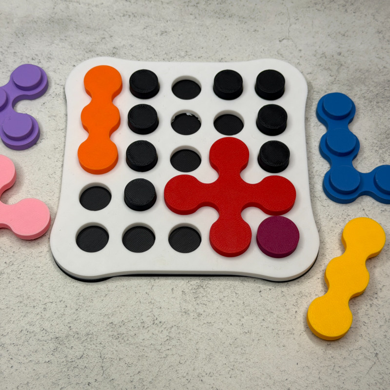 3D Baskılı Zeka Oyunu - 5 Farklı Zorluk Seviyeli Puzzle Seti