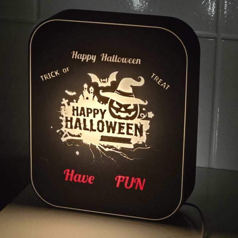 Cadılar Bayramı LED Işık Kutusu - 3D Baskı Dekoratif Lamba