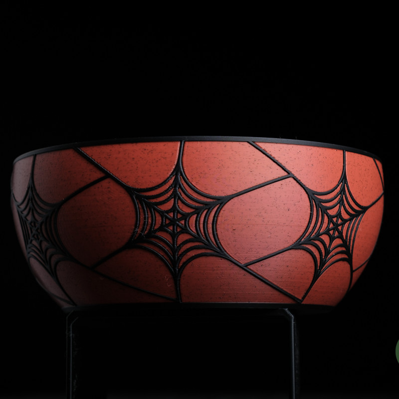 Minimalist Örümcek Ağı Desenli Cadılar Bayramı Şeker Kasesi - 3D Baskı