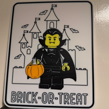 Cadılar Bayramı Vampir Tuğla Tabela - 3D Baskı Dekor