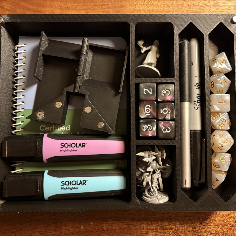 DND Oyuncu Seti Tepsisi - Katlanır Zar Kulesi | 3D Baskı DND Oyuncu Seti Tepsisi - Katlanır Zar Kulesi | 3D Baskı