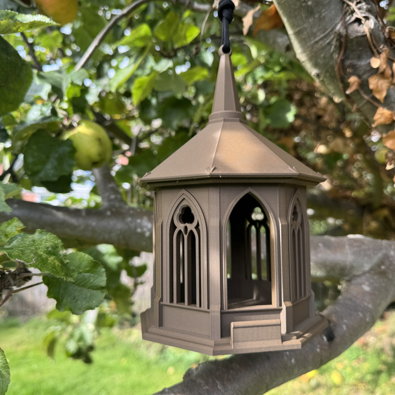 Gotik Katedral Kuş Yemliği - 3D Baskı Bahçe Dekoru