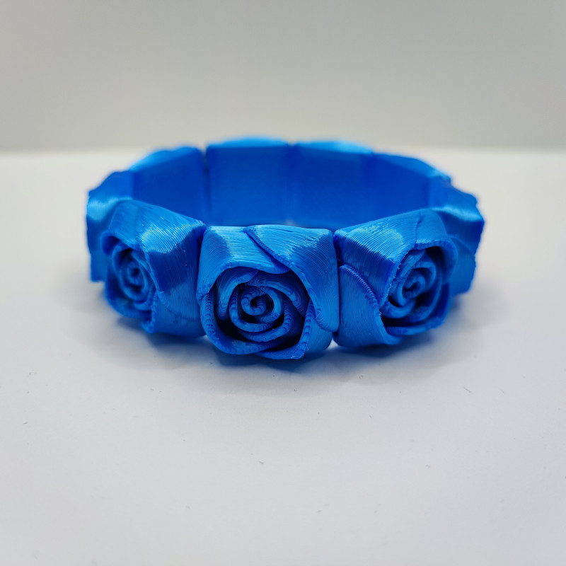 3D Baskı Gül Kare Bileklik - Kadın ve Genç Kız için Şık Aksesuar